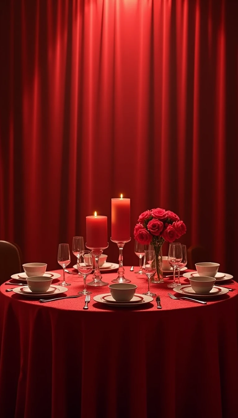 Dazzling Red Wedding Theme Table Settings
