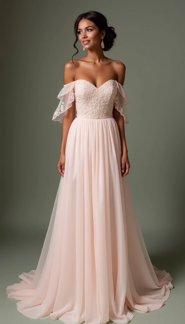 The Dreamy Off-the-Shoulder Bridal Shower Dress for Romantic Flair
