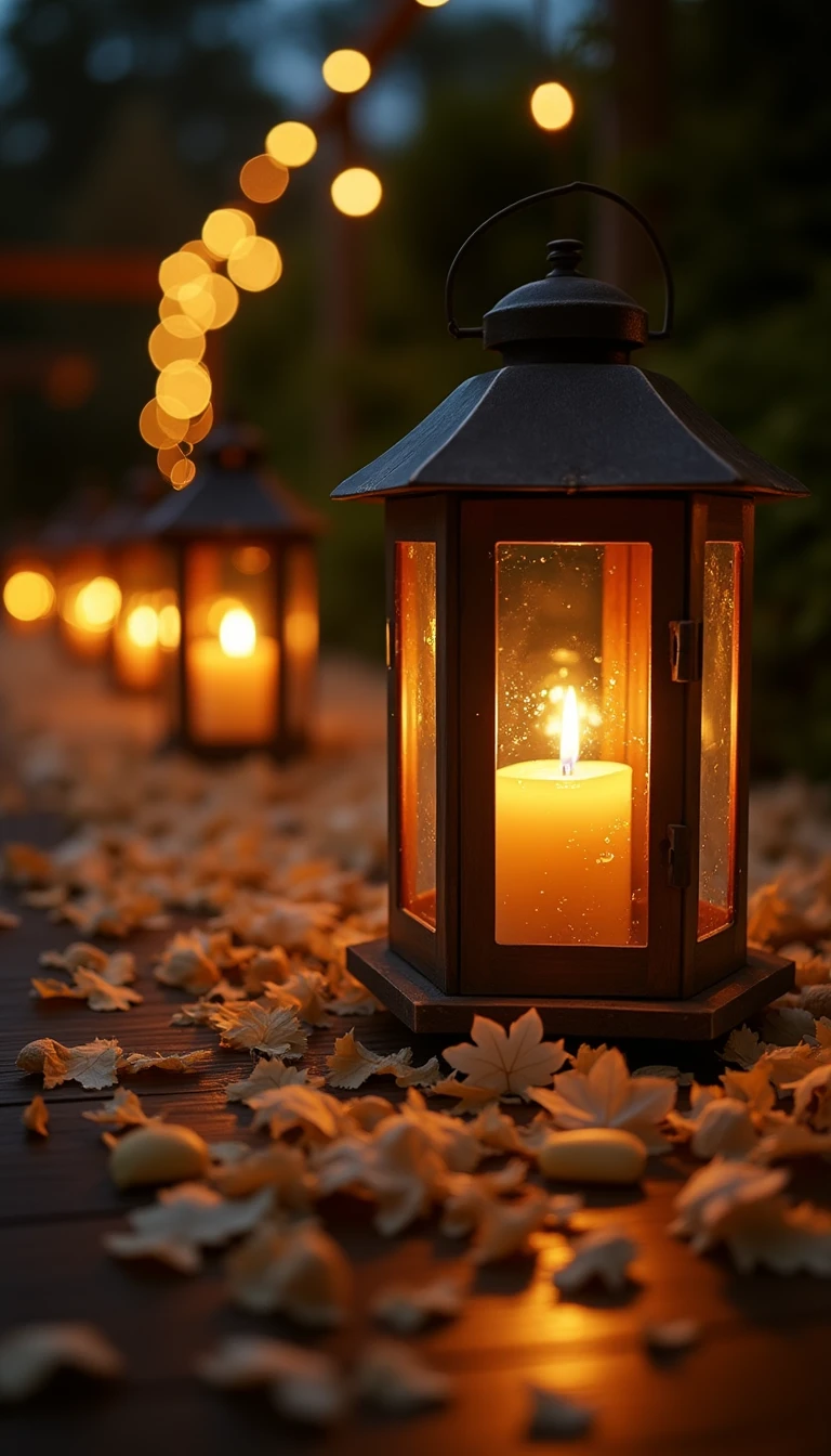 Rustic Lanterns: Illuminating Wedding Aisle Decorations Outdoor