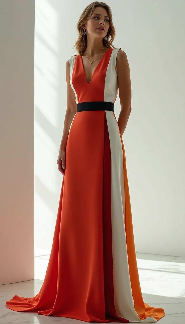 Bold Color Block Mother Of The Bride Dresses Long
