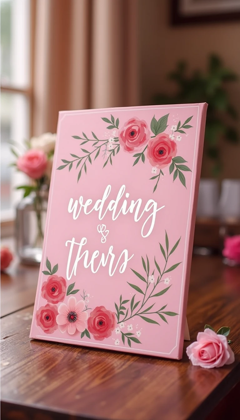 Pink Wedding Signage: Guide Guests with Style
