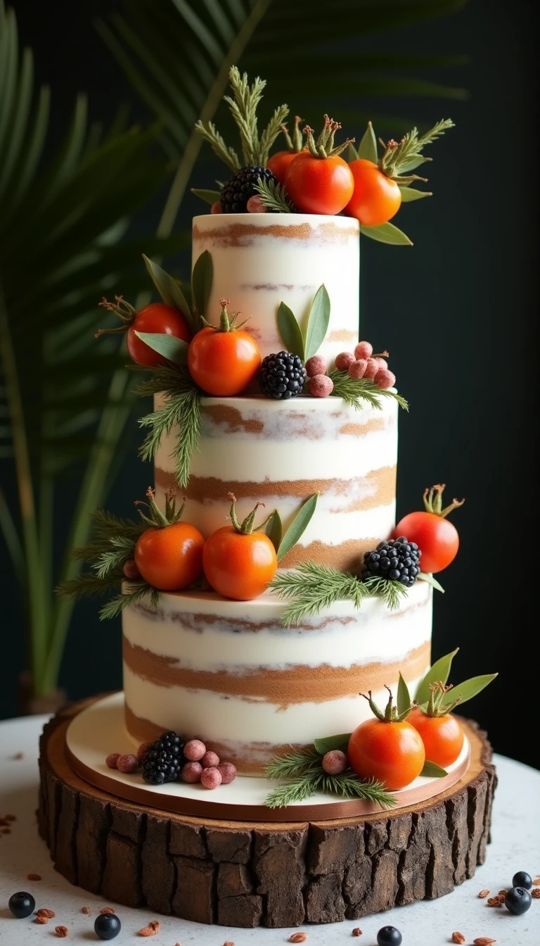 Rustic Charm: The Boho Wedding Cake with Natural Elements
