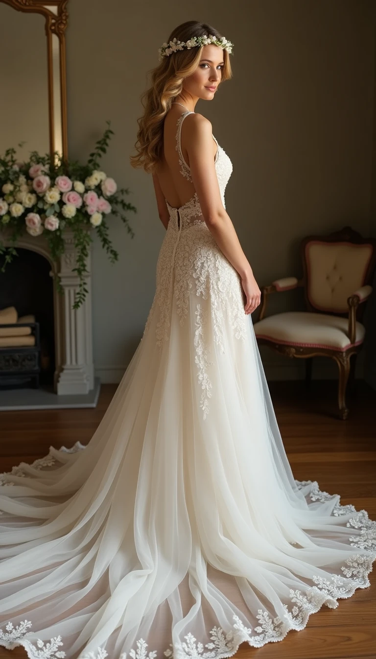 The Boho Wedding Dress with a Train: A Grand Statement