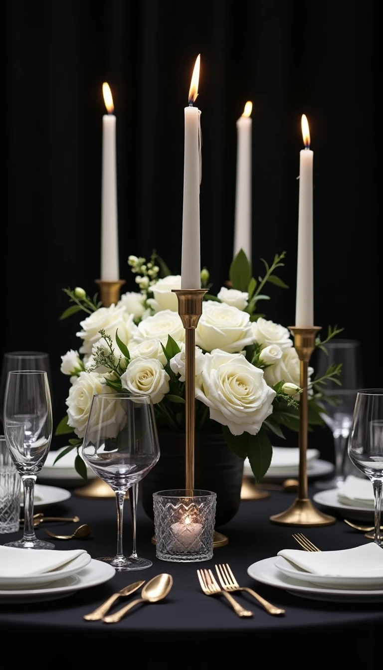 Chic Black and White Wedding Theme Classy Centerpieces