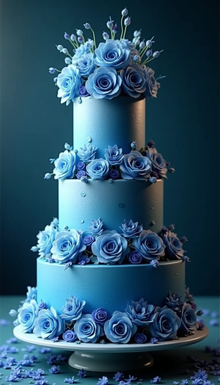 Charming Blue Wedding Theme Cake Designs