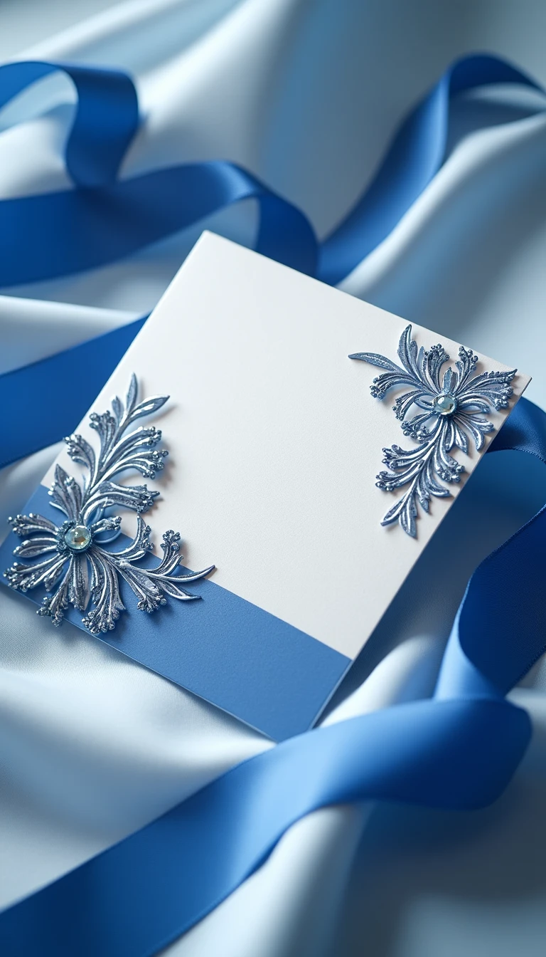 Elegant Blue and White Wedding Invitations