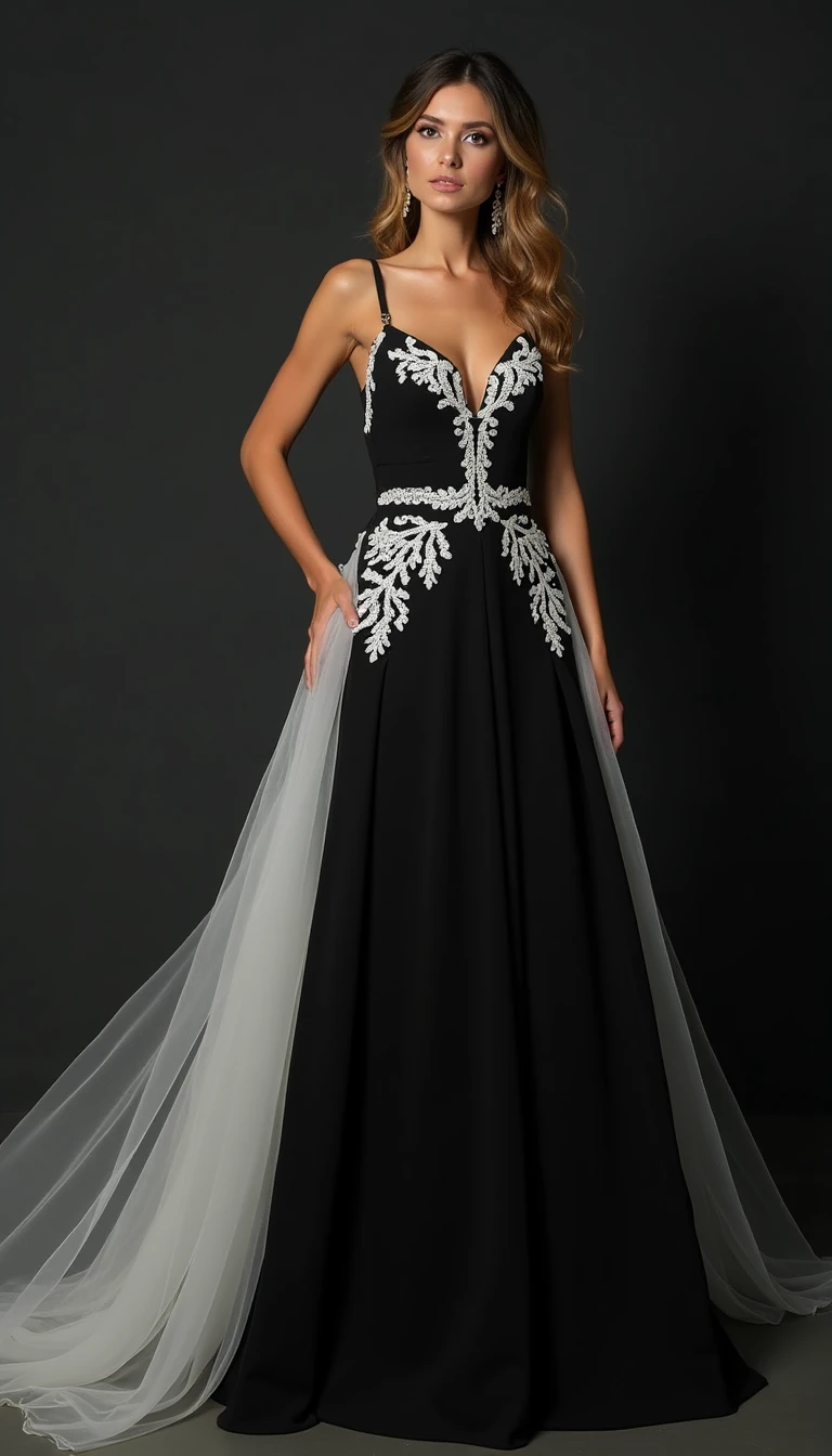 Effortlessly Stylish: The Black and White Wedding Dress with a Tailored Look