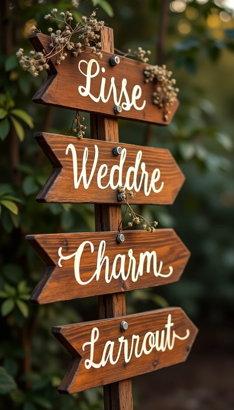 Rustic Charm: DIY Wedding Decor with Wooden Signs