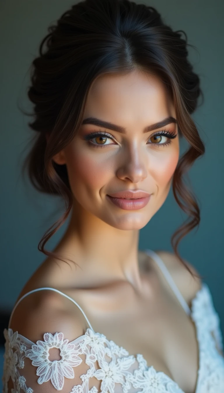 French Blue Wedding Hair and Makeup: A Touch of Glamour
