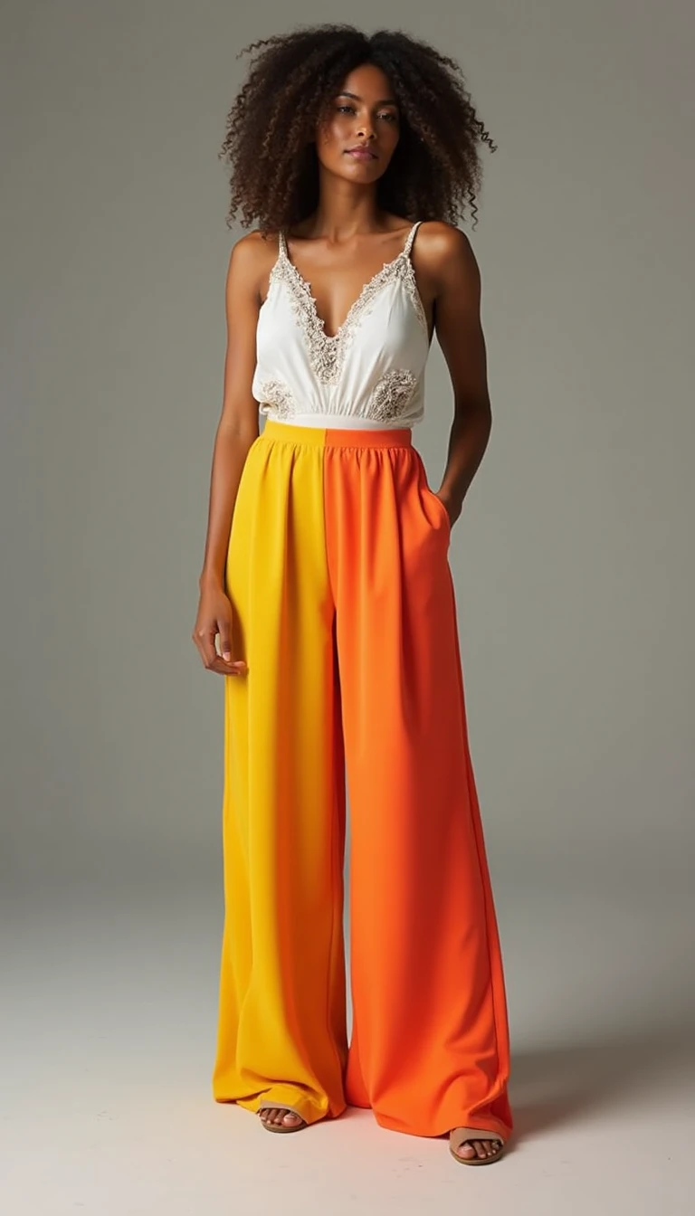Colorful Palazzo Pants: A Bold Bridal Shower Outfit for Guest