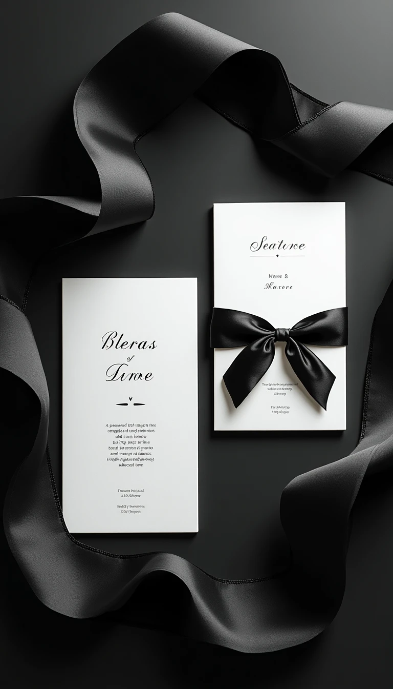 Elegant Black and White Wedding Theme Invitations