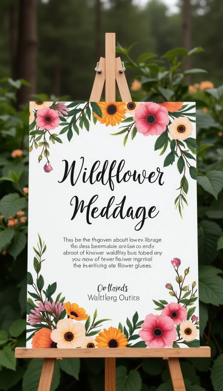Personalized Wildflower Wedding Theme Signage to Guide Your Guests