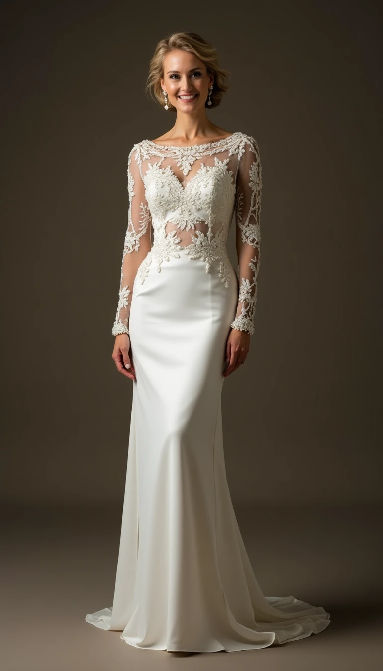 Sophisticated Tea-Length Mother Of The Bride Gown for Classic Elegance