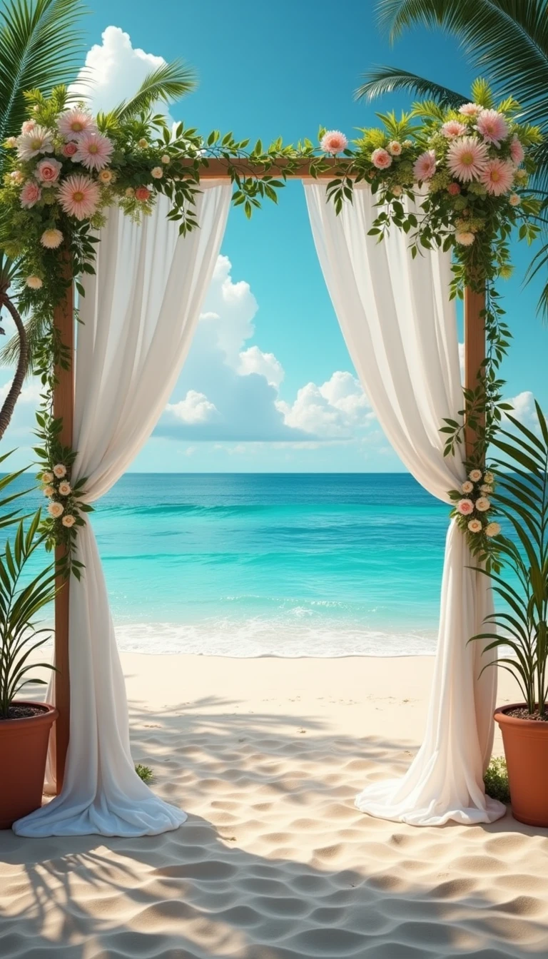 Breathtaking Beach Wedding Backdrop Design