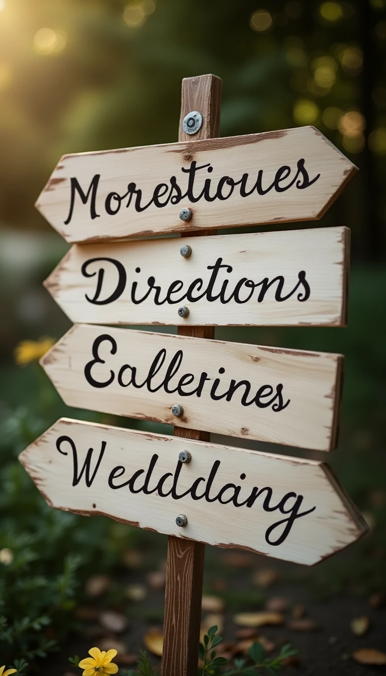 Playful Directions: DIY Wedding Signs for Guest Navigation