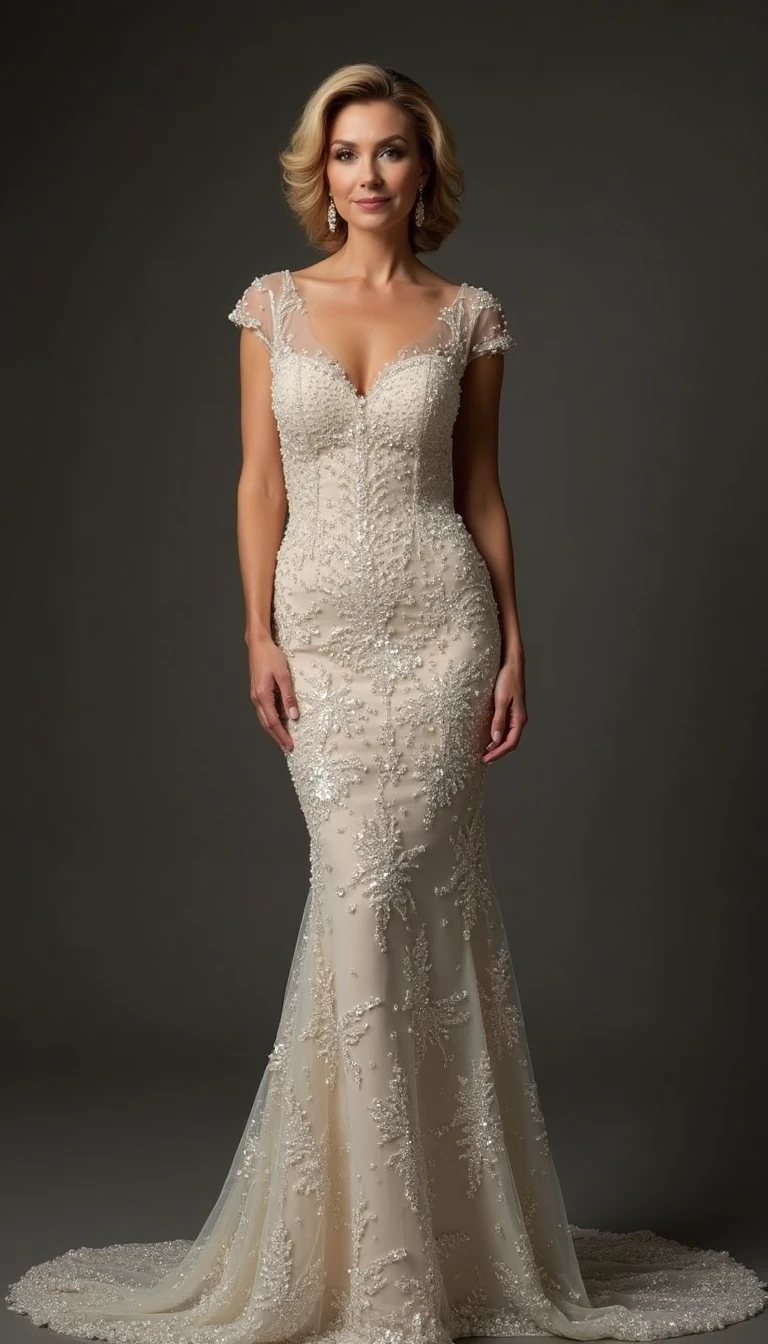 Glittering Sequined Mother Of The Bride Gown for Dazzling Moments