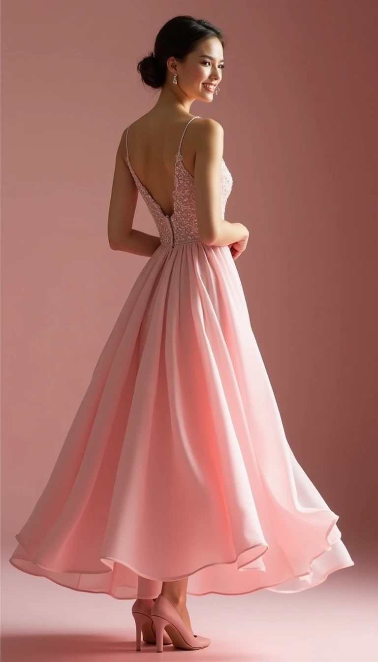 Trendy Pink Midi Wedding Guest Dress: The Modern Option