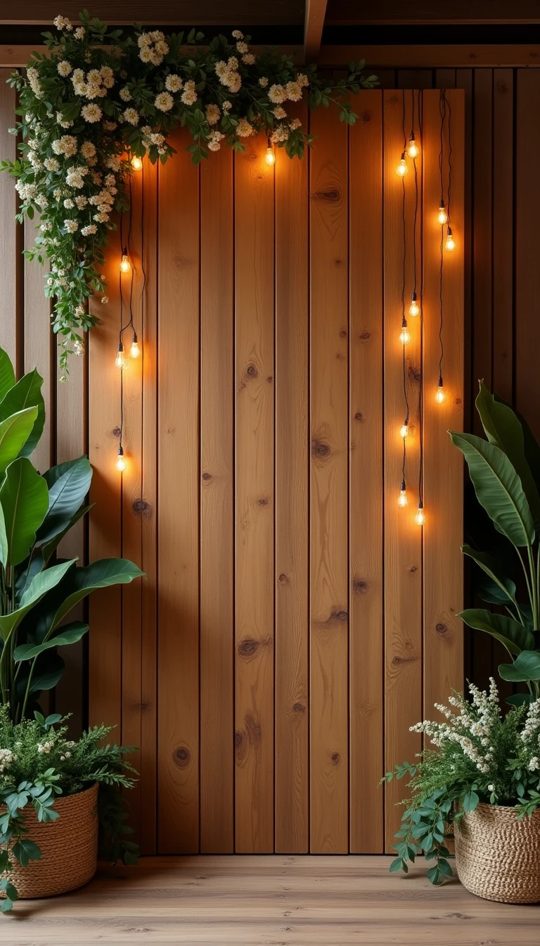 Rustic Charm with a Wooden Wedding Reception Backdrop