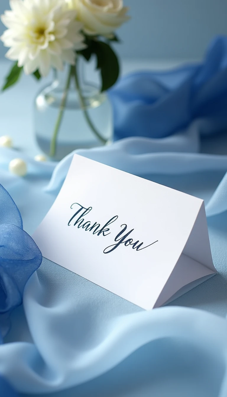Timeless Blue and White Wedding Thank You Cards