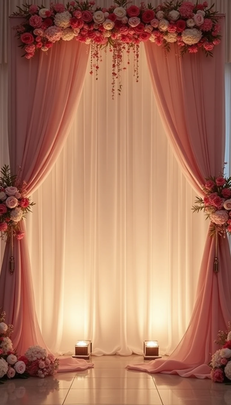 Elegant Drapery Wedding Backdrop Reception