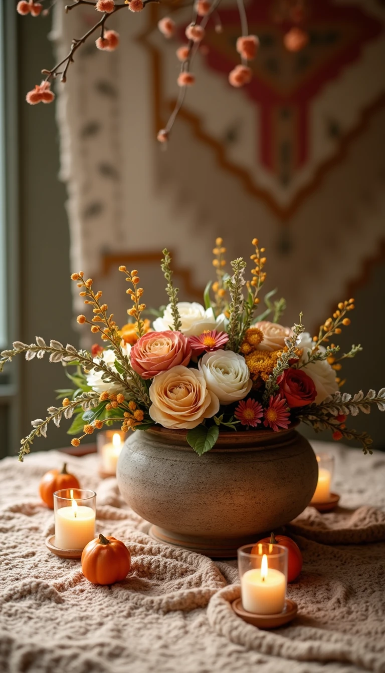 Textured Tapestries: Boho Wedding Centerpieces with Fabric Flair