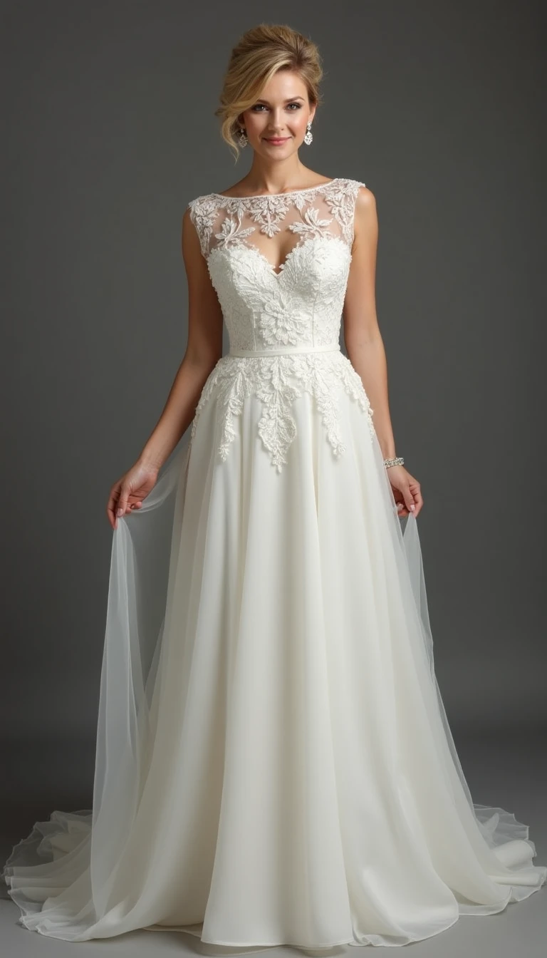 Sophisticated Lace Overlay Mother Of The Bride Dresses Long