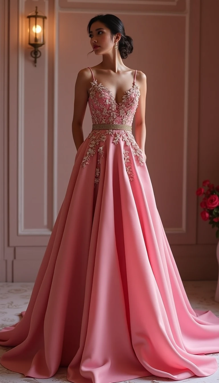 Glamorous Pink Velvet Wedding Guest Dress: Luxe and Lavish