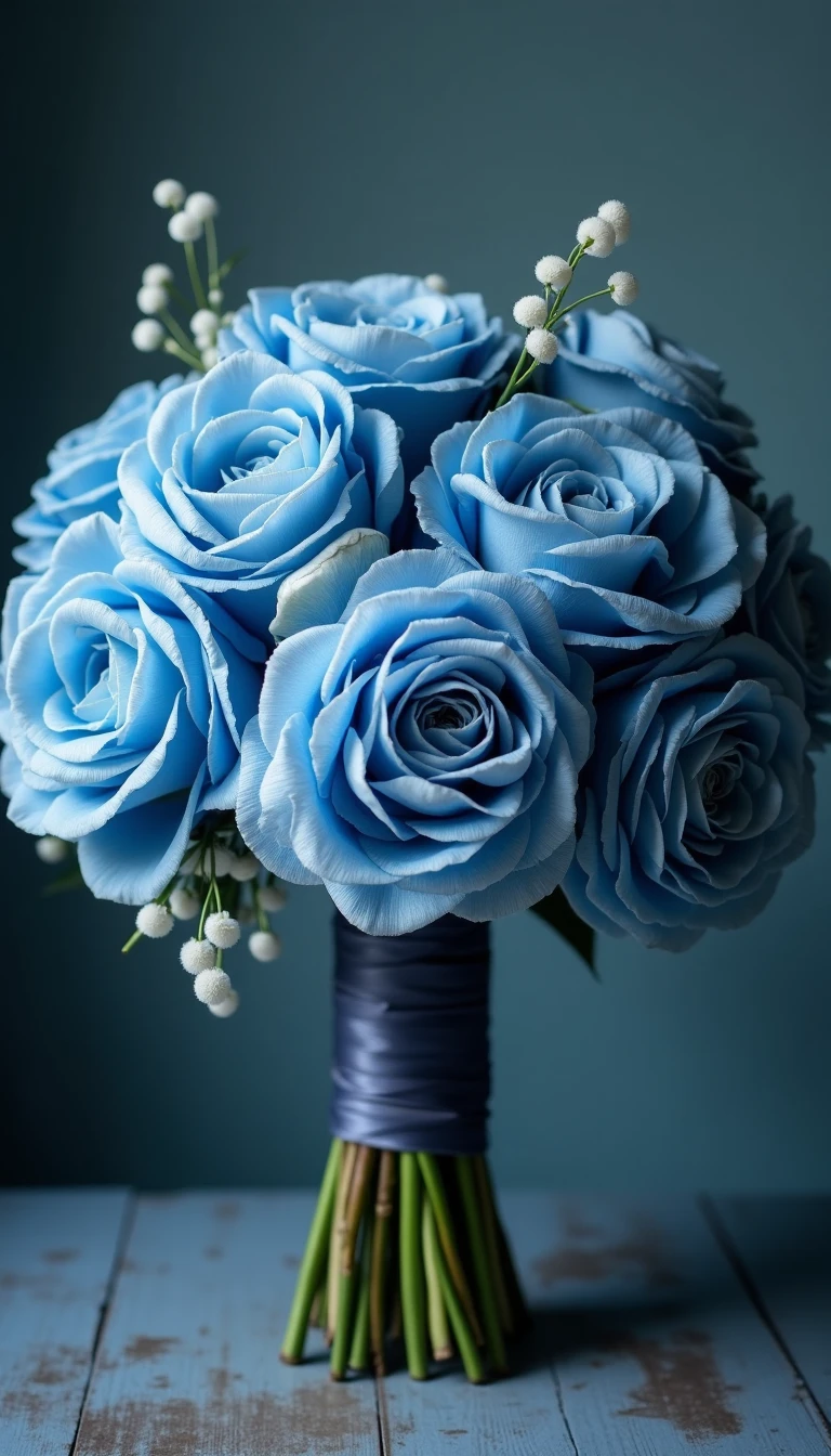 French Blue Wedding Bouquets: Nature's Palette