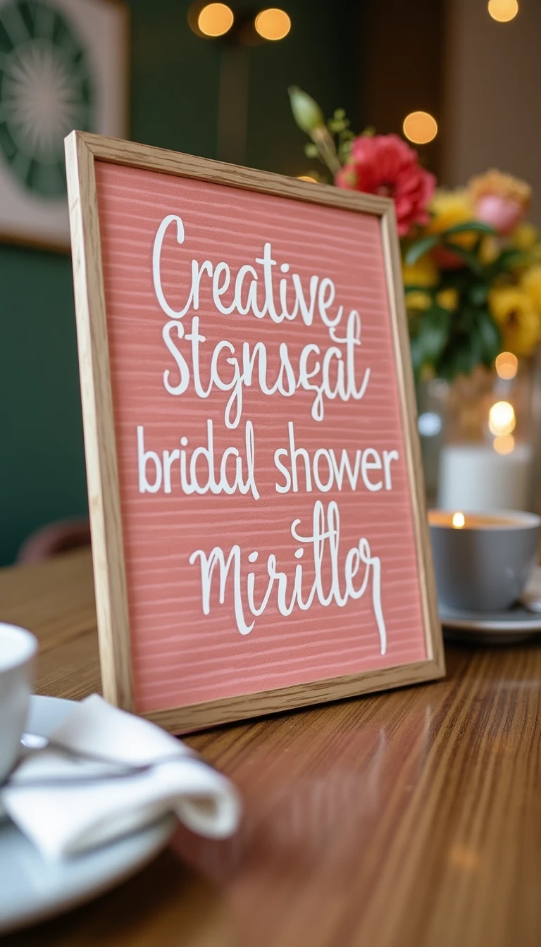 Creative Signage: Fun and Functional Bridal Shower Decorations