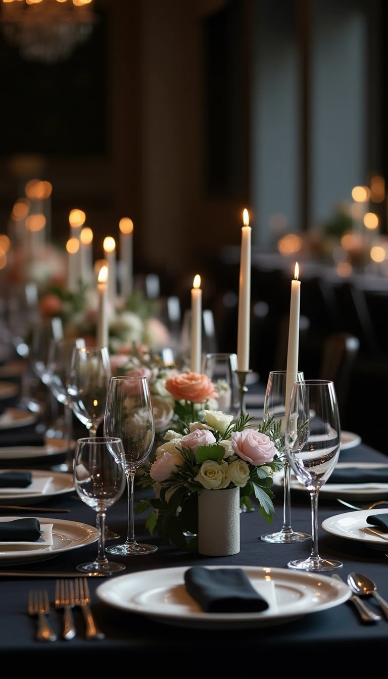Stylish Decor Elements for a Black and White Wedding Reception