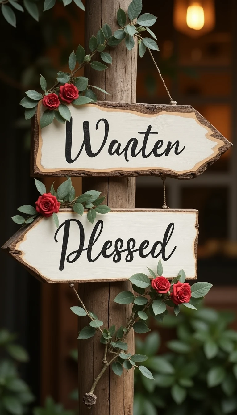 Rustic Wood Signs: Charming Boho Wedding Decorations with Personality
