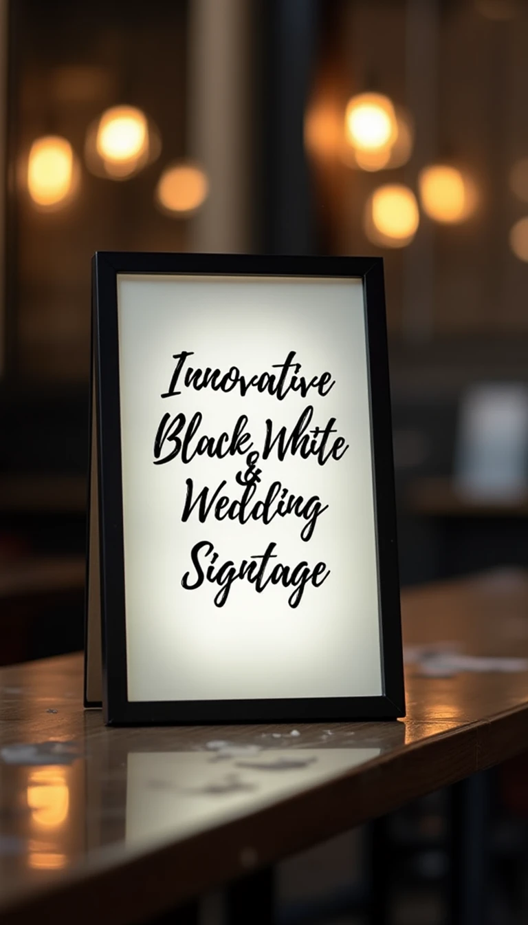 Innovative Black and White Wedding Signage