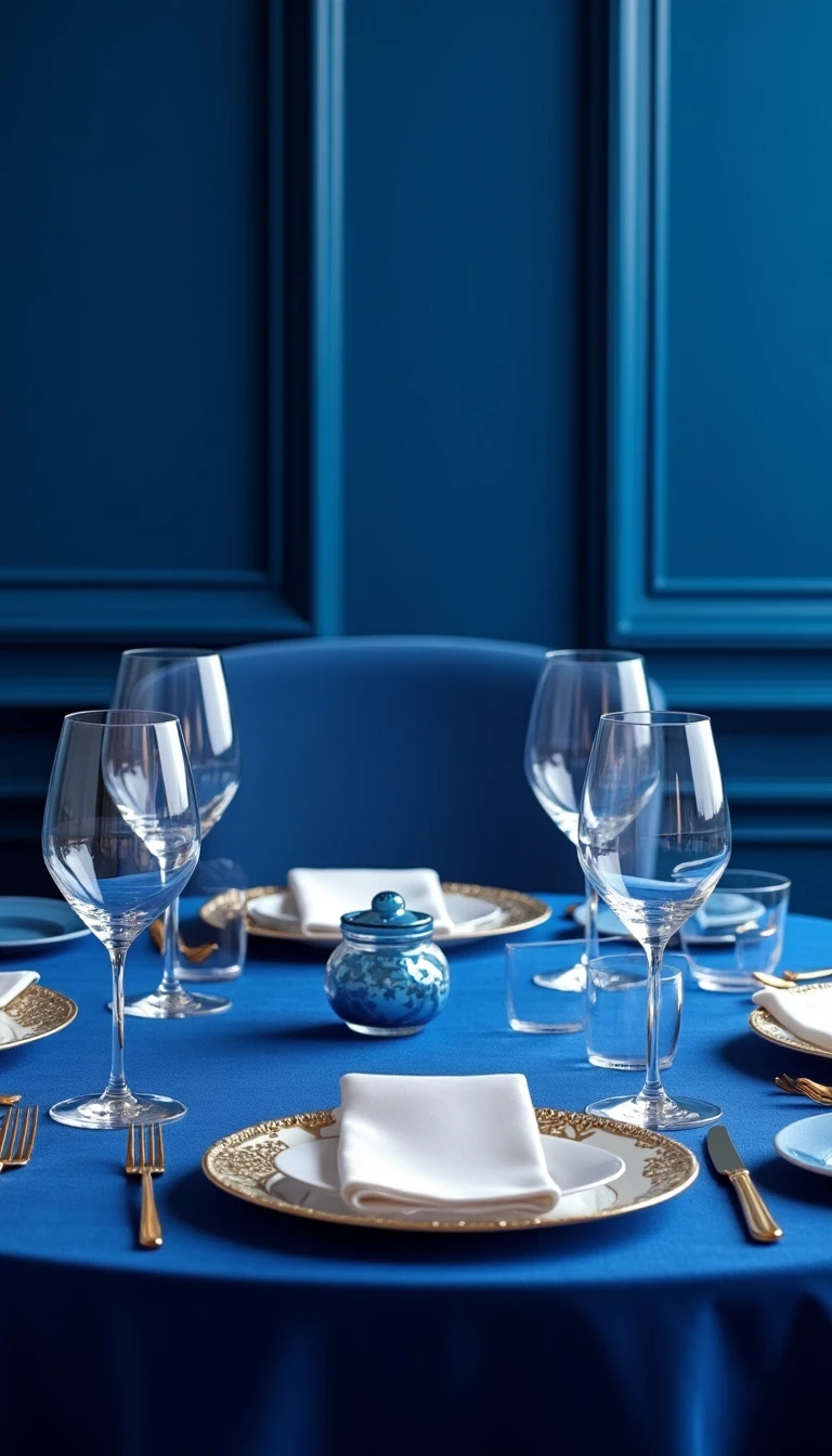 Elegant Blue Wedding Theme Table Settings