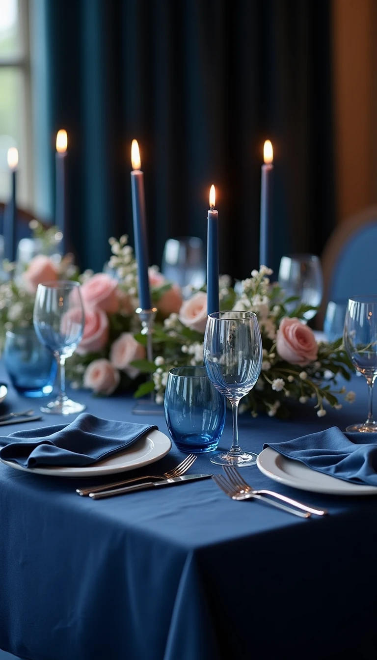 Navy Blue Wedding Table Settings That Impress