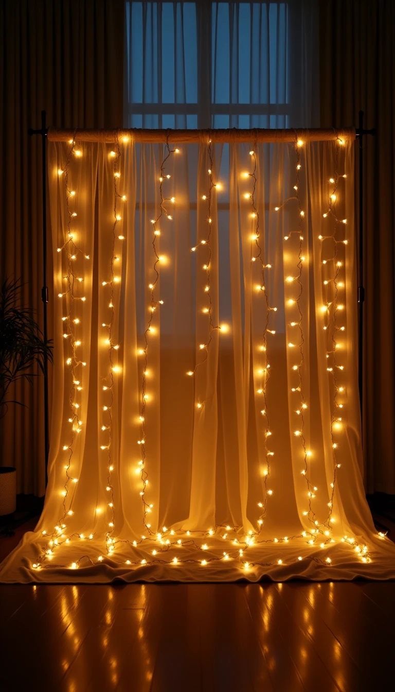 String Lights Magic: DIY Wedding Backdrop with Twinkling Lights