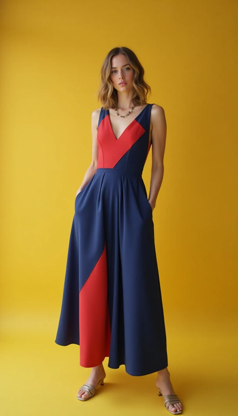 Go Bold with a Color-Blocked Wedding Guest Dress Summer