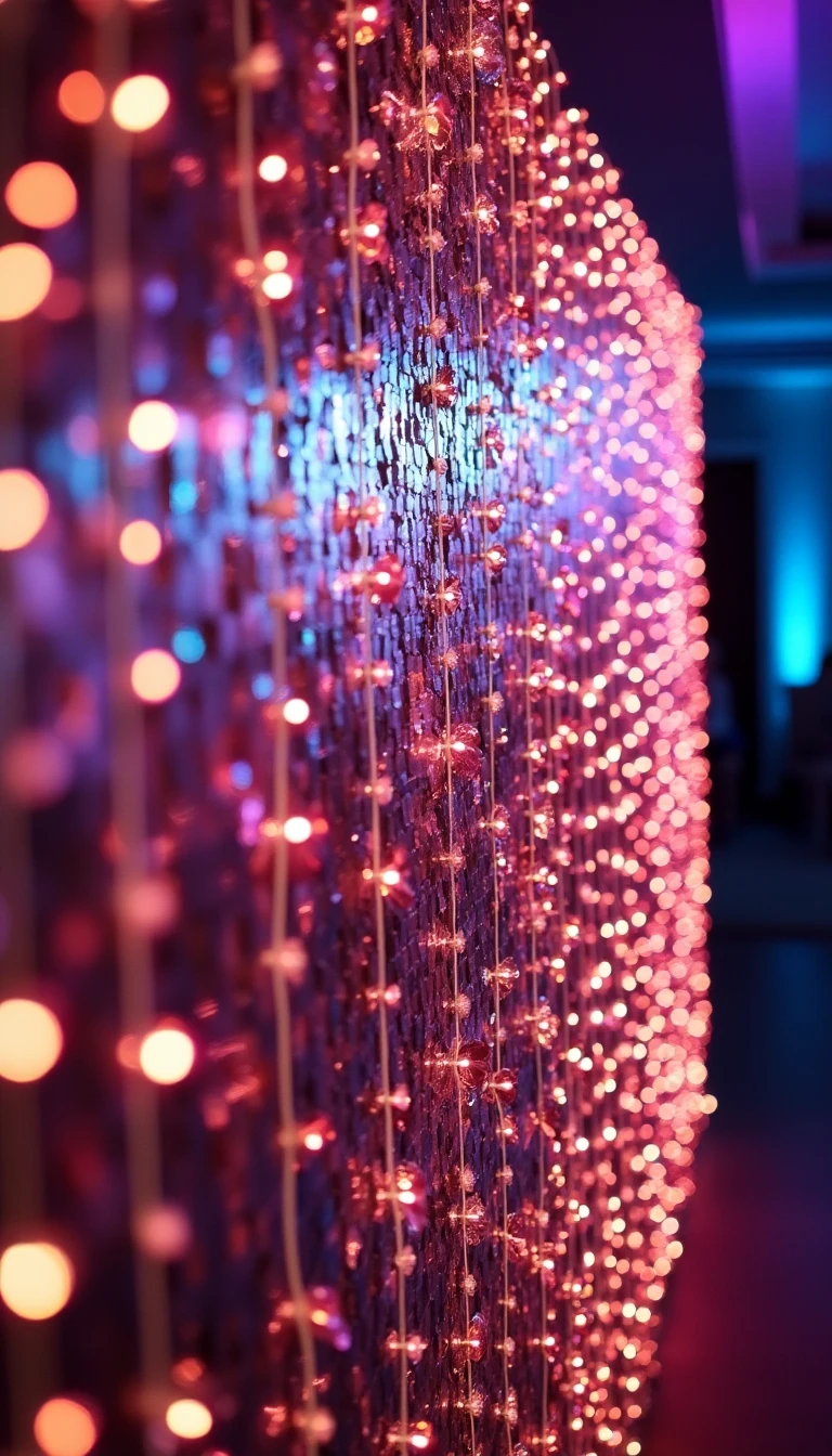 Glamorous Sequin Wall: Sparkle and Shine as Your Wedding Reception Backdrop