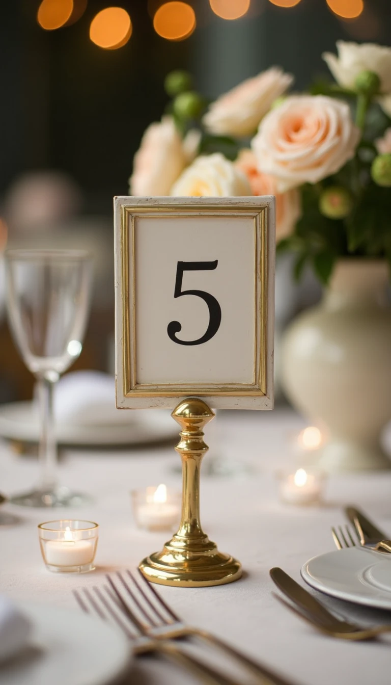 Stylish Table Numbers: Chic Outdoor Wedding Decorations for Easy Navigation