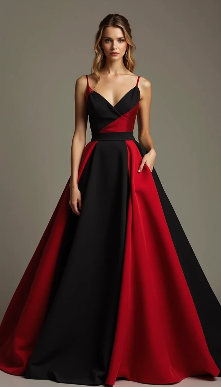 The Bold Color-Block Black Tie Wedding Guest Dress