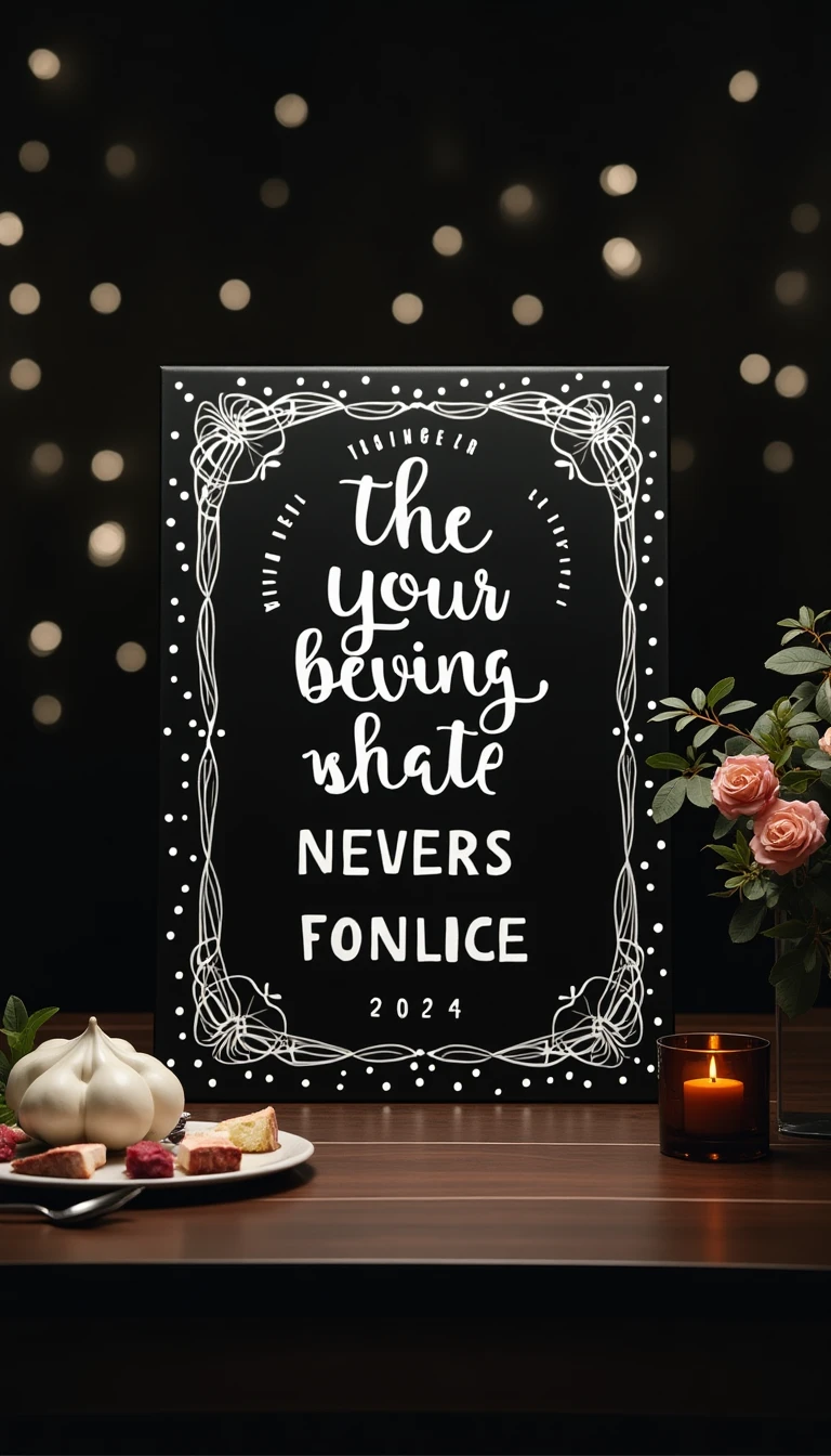 Beautifully Designed Signage for a Black and White Wedding Reception