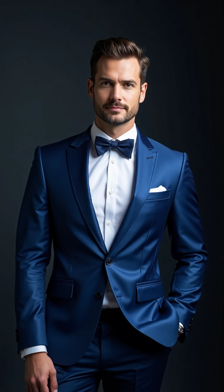 Chic Blue Wedding Theme Groom's Attire