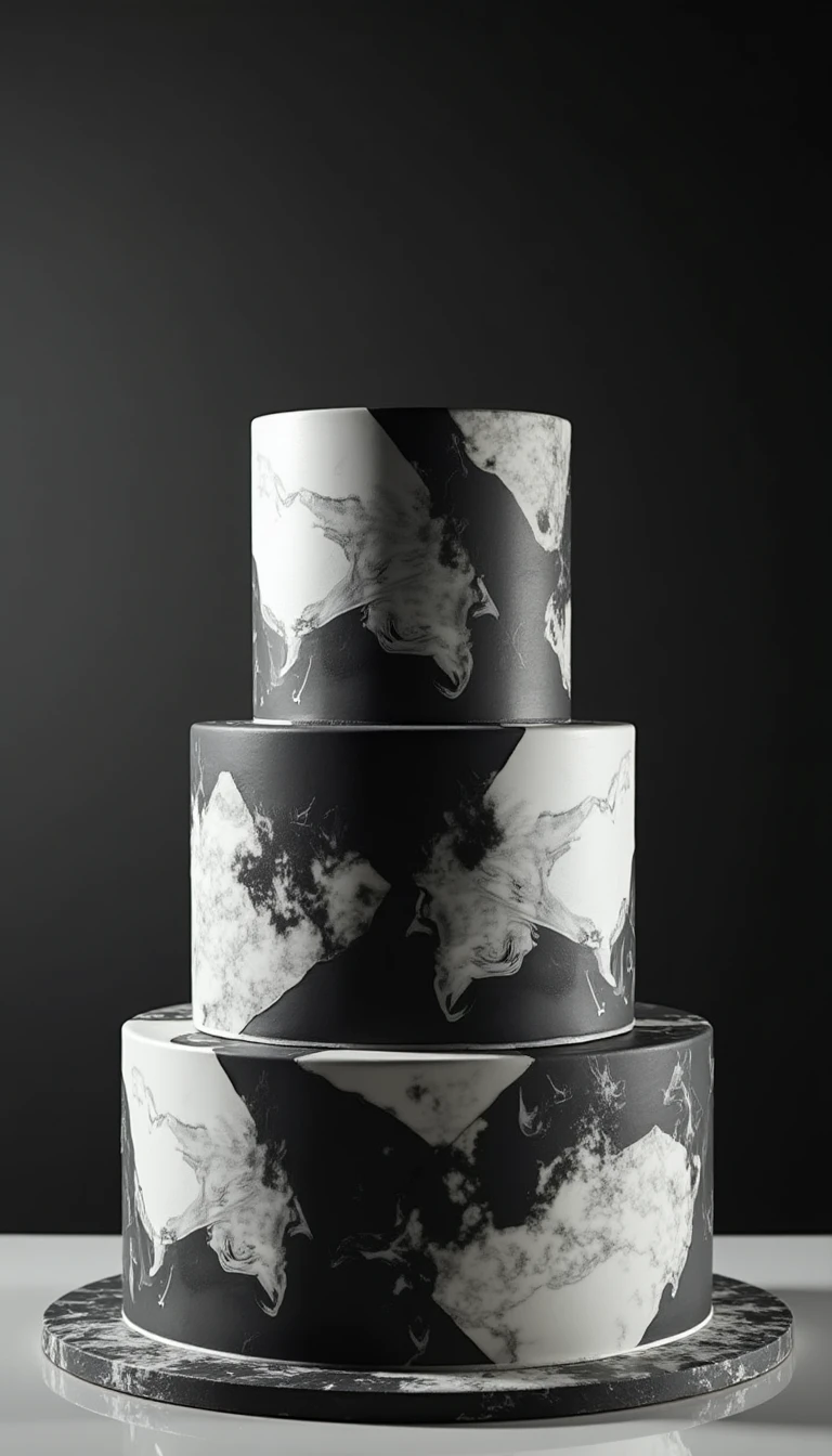 Modern Geometric Black and White Wedding Cake for Trendsetters