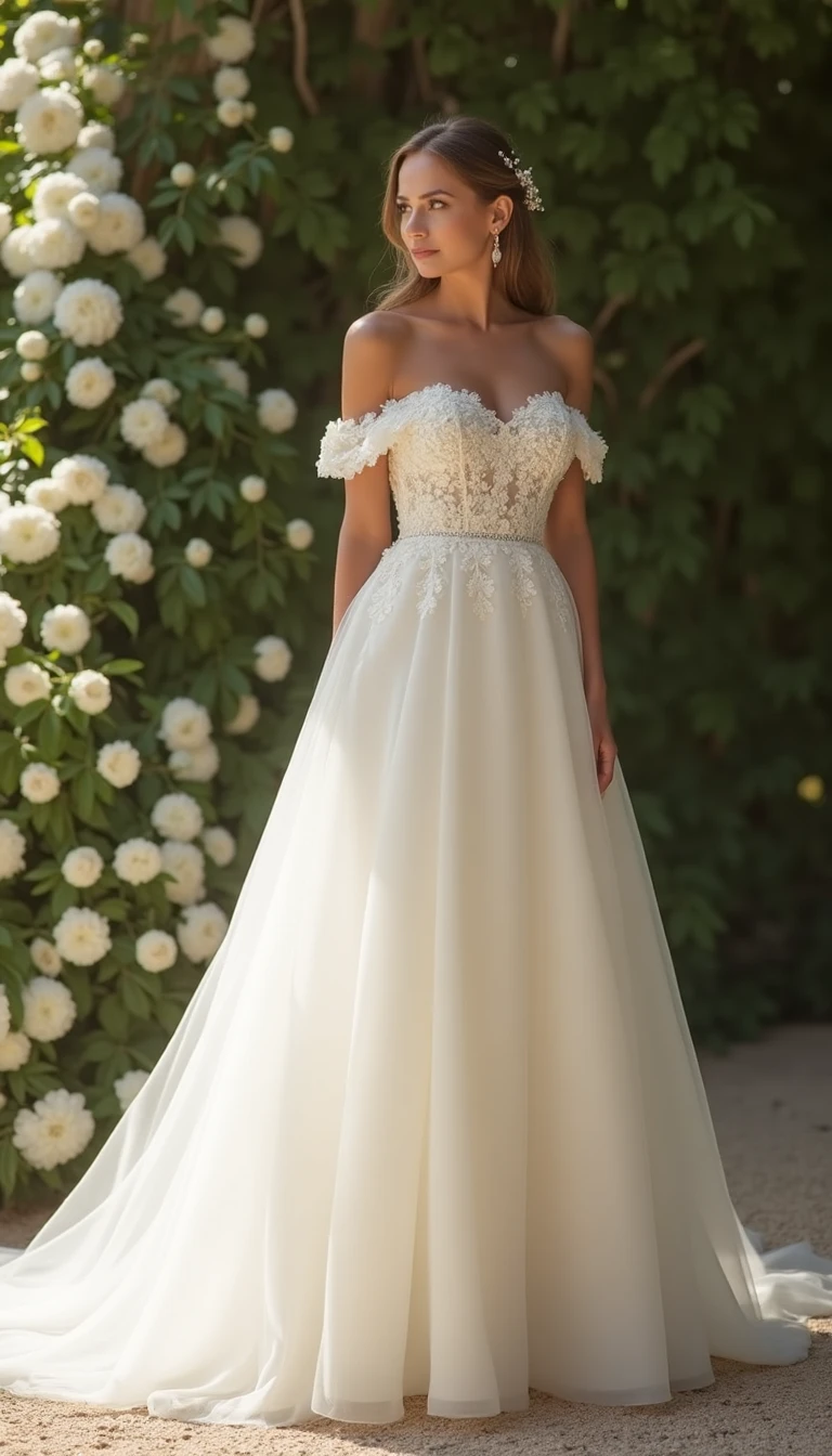 The Allure of Off-the-Shoulder Spring Wedding Dress Styles