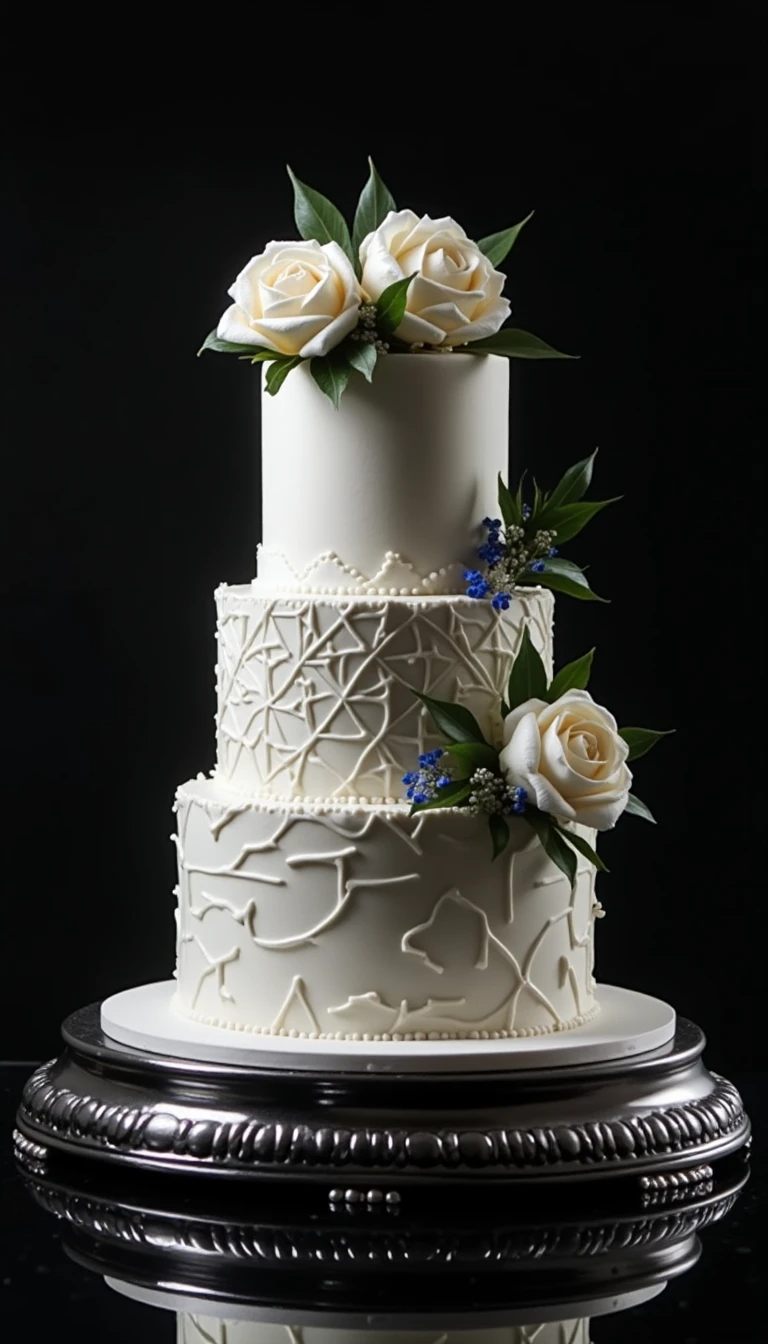 Sophisticated Black and White Wedding Theme Classy Cake