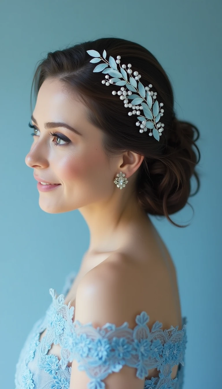 Chic Light Blue Wedding Hair Accessories for the Modern Bride