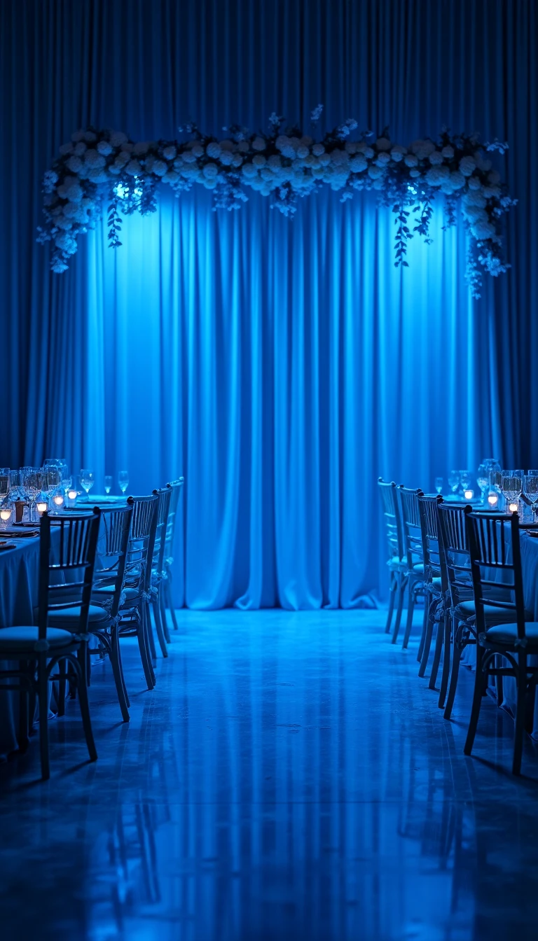Inspiring Blue Wedding Theme Lighting Ideas