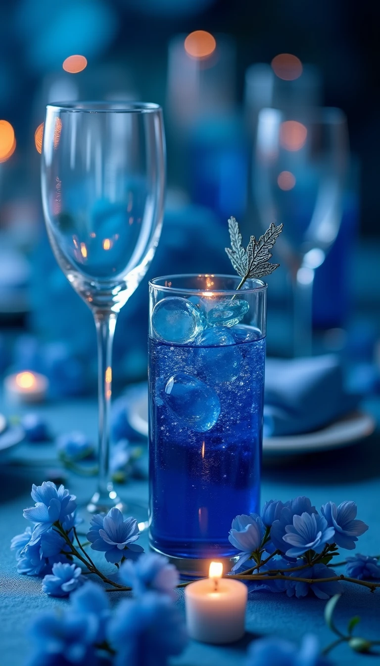 Inviting Blue Wedding Theme Centerpieces