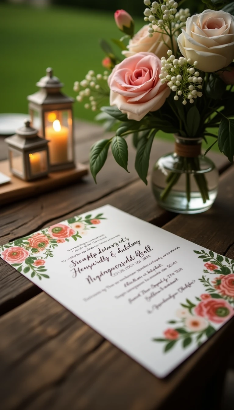 Personalized Invitations for an Intimate Backyard Wedding