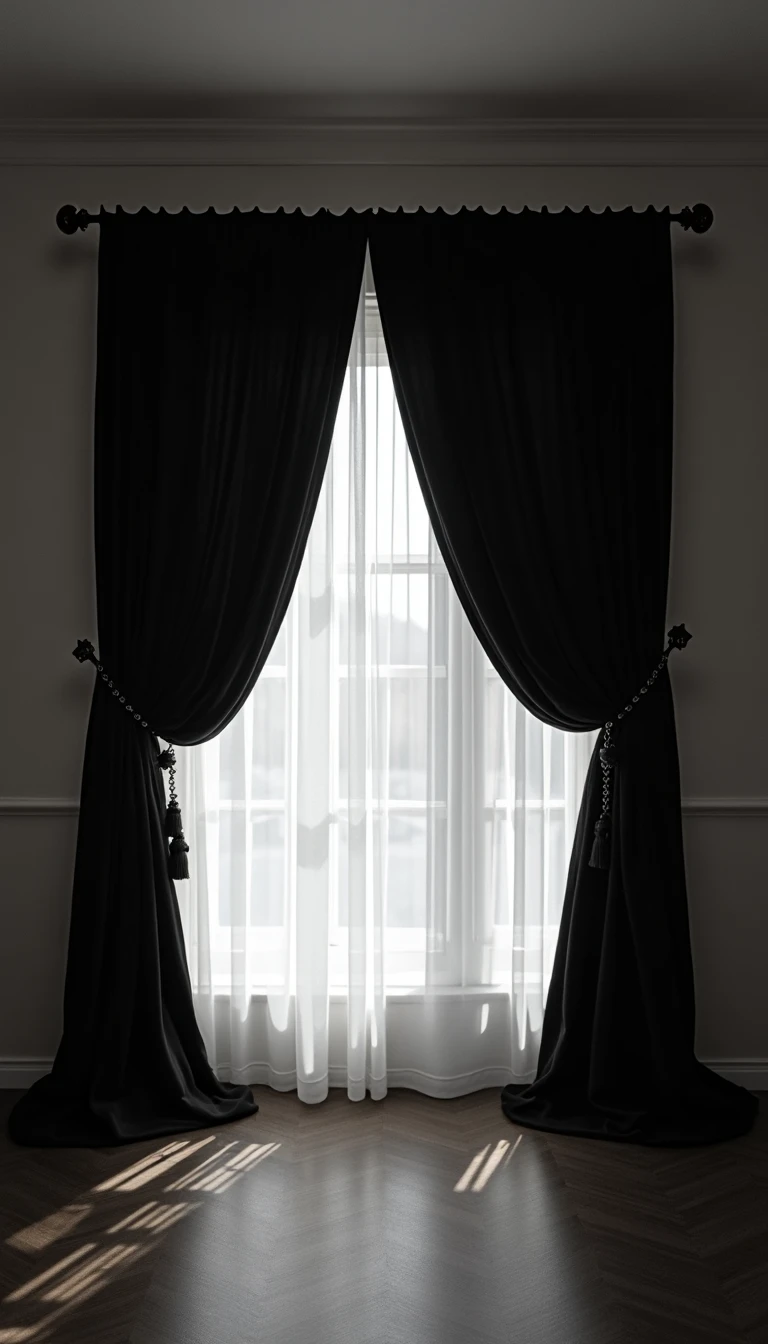 Dazzling Black and White Wedding Decor: Drapery