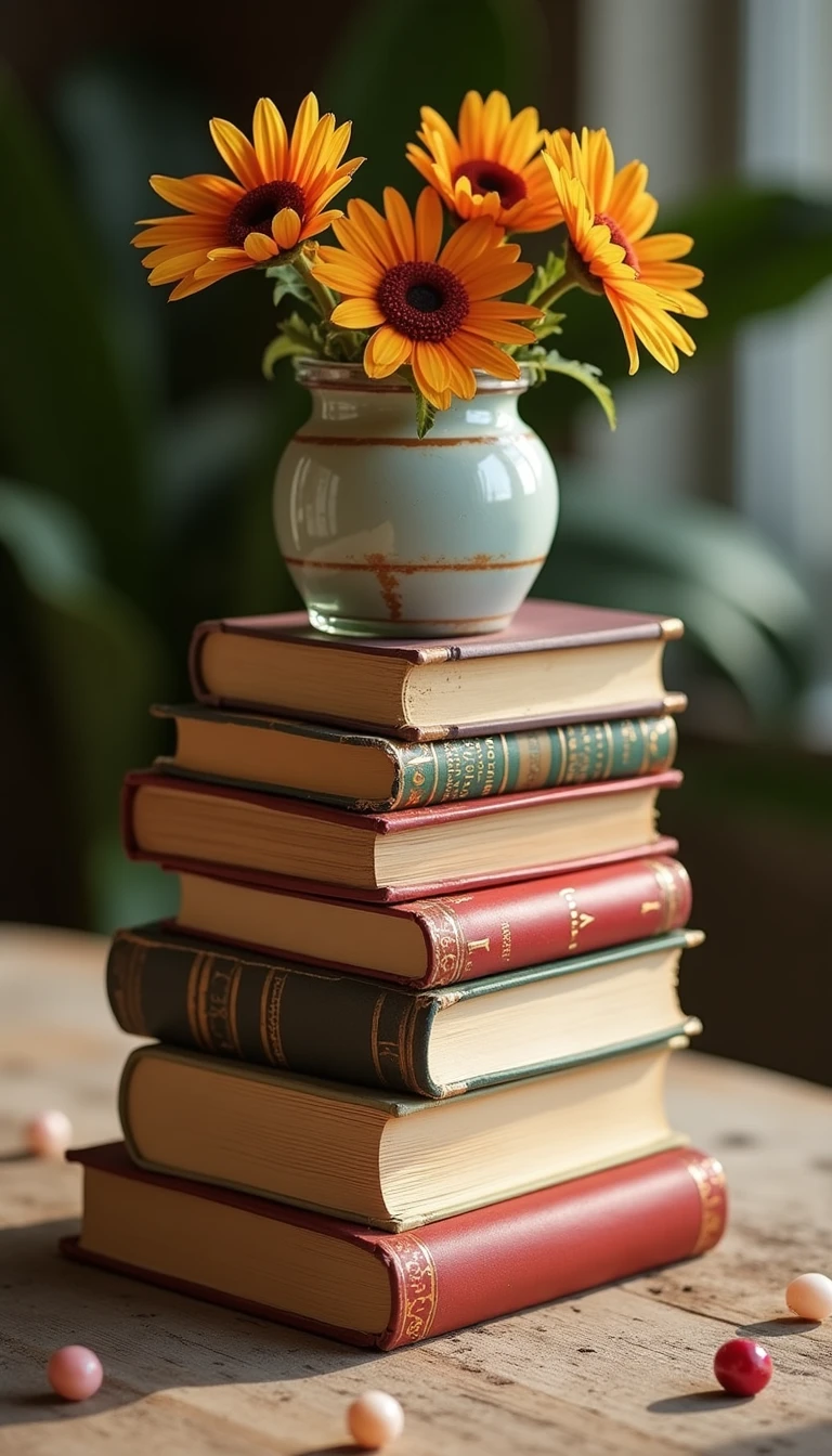 Whimsical Book Stack Wedding Centerpieces DIY